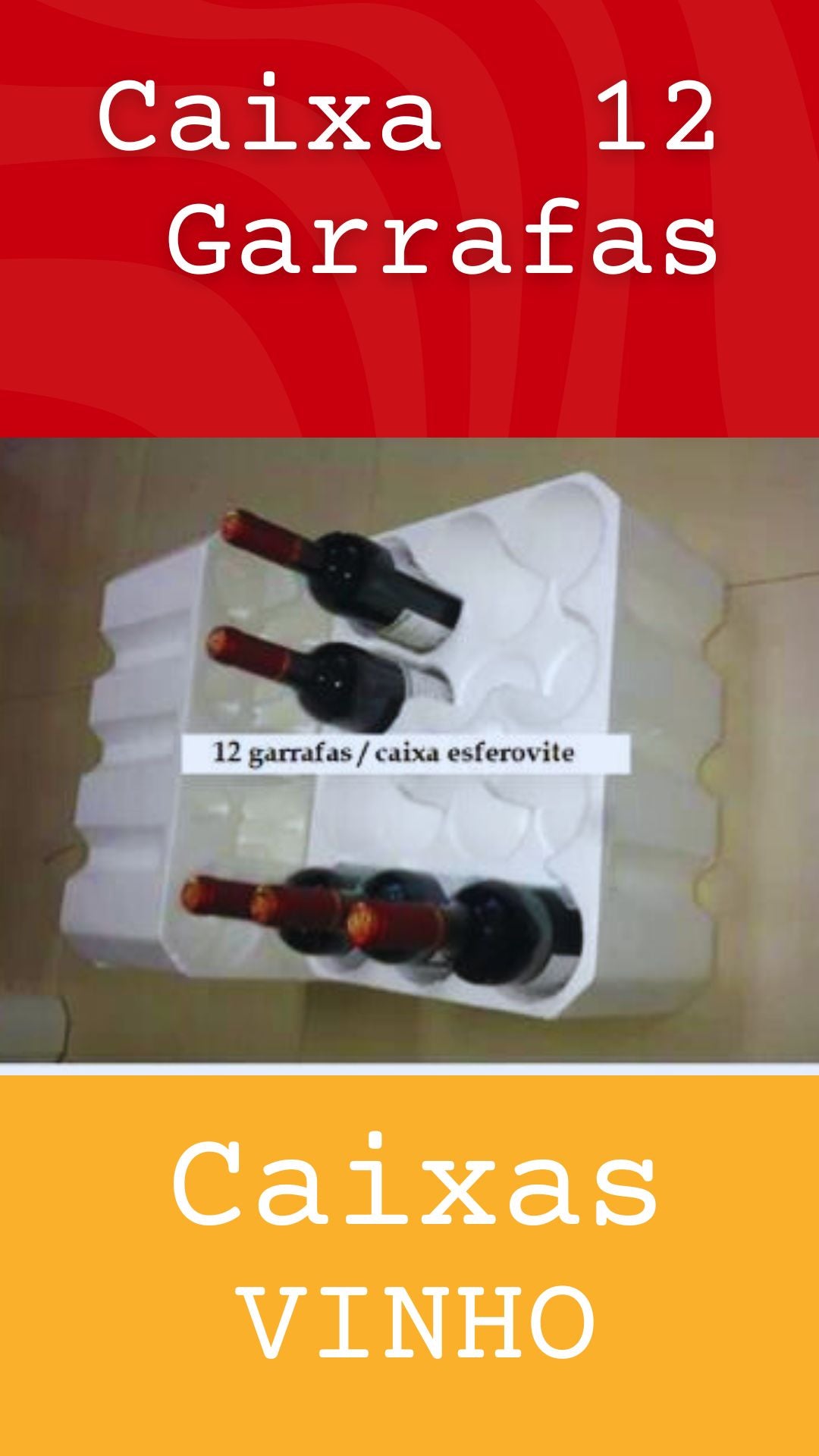 Caixa de Transporte de vinho 12 garrafas standard 750ml